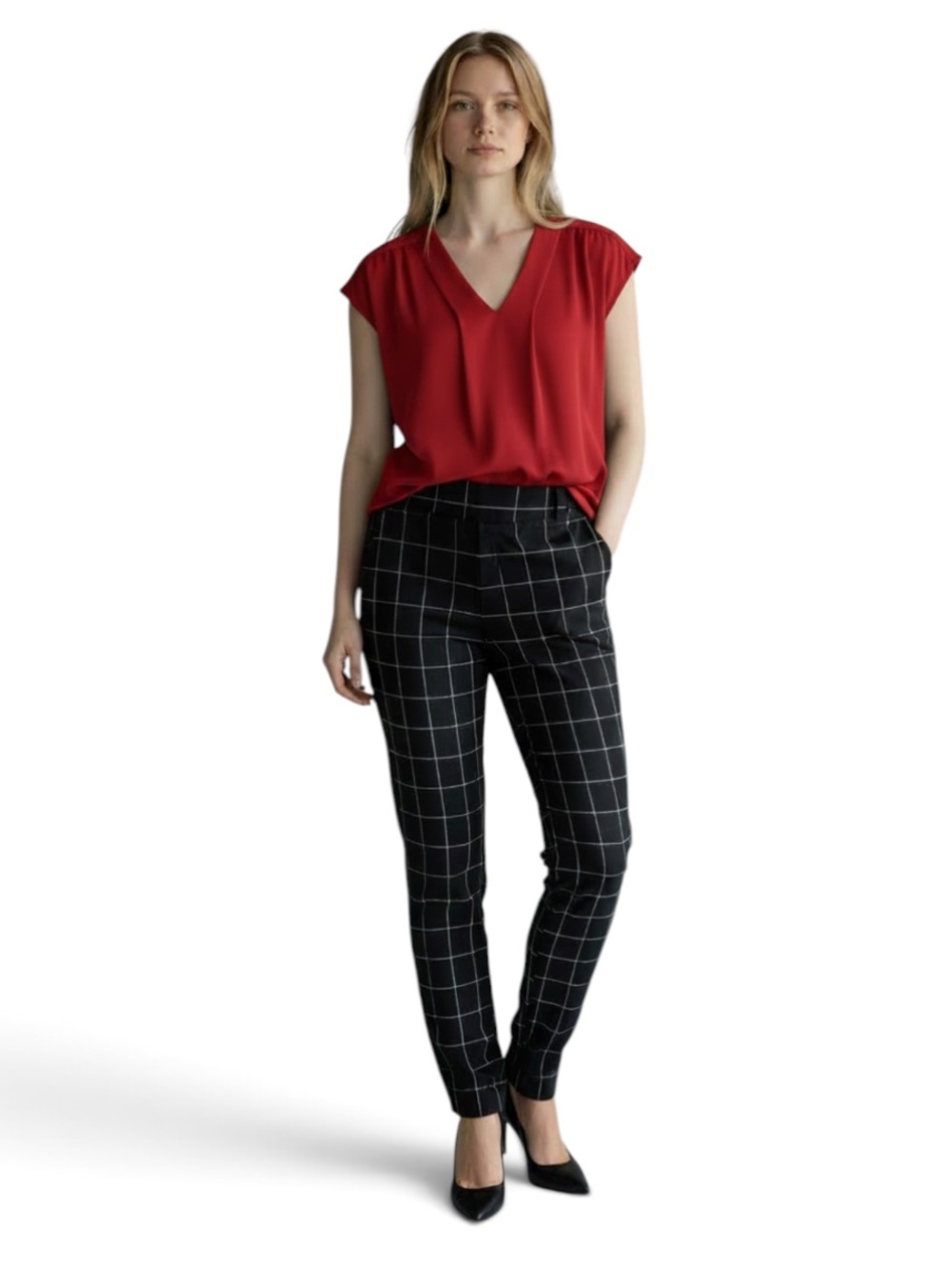 The Limited Window Pane Print Ankle Pants